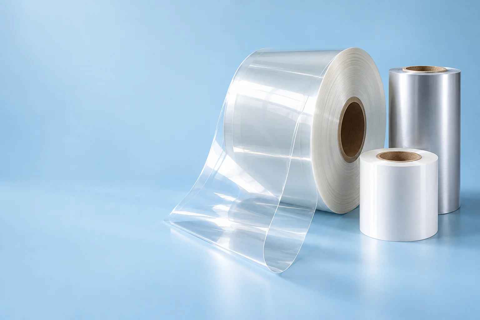 Clear and satin protective film rolls